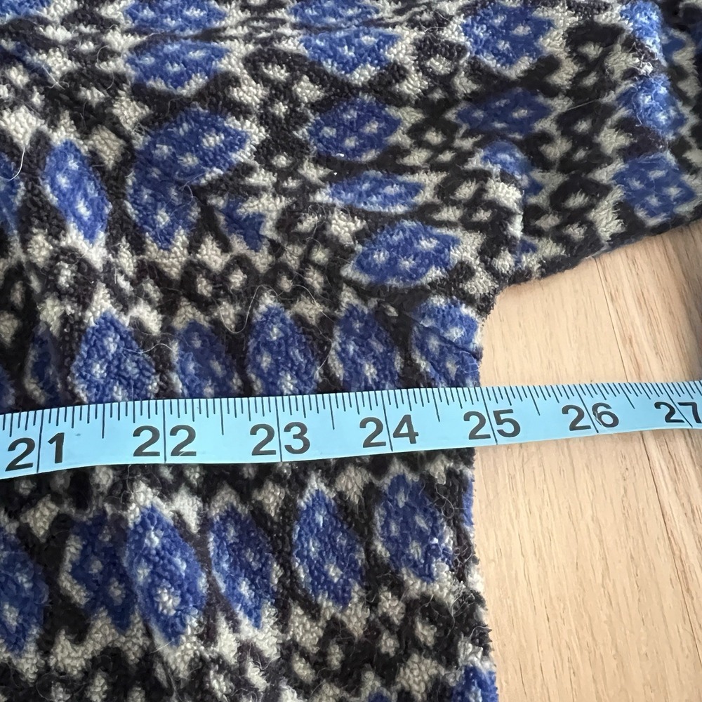 Vintage REI Fleece Jacket Mens‎ XL Blue White Geometric Half Zip Pullover 90s - Picture 6 of 7